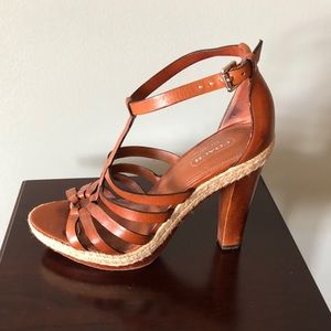 Tan Leather Strappy Coach Sandal